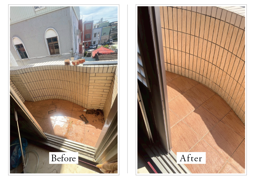 台南 居家大掃除|陽台清潔 地板復原 前後對比