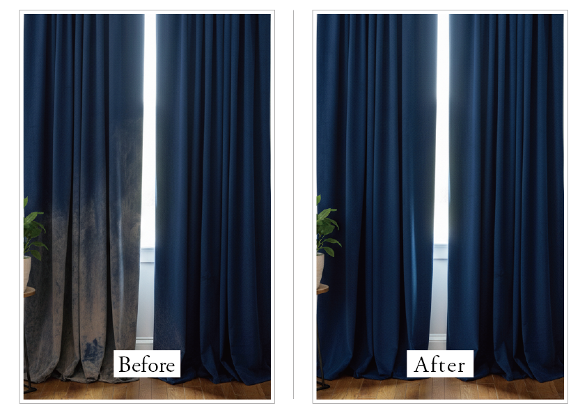 台南 窗簾清潔|窗簾清潔 前後對比—去除污漬、現場清潔