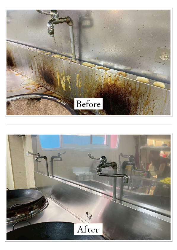 台南 居家大掃除|廚房清潔 重油污處理 專業廚房 前後對比