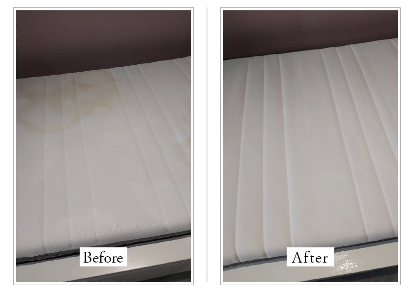 台南 床墊清潔|床墊清潔 前後對比—去除尿垢與污漬