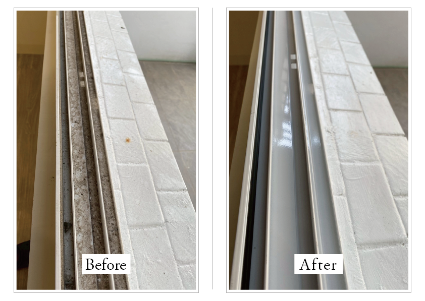 台南 居家大掃除|窗溝粉塵 玻璃透亮 前後對比